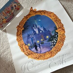 Disney 25th Anniversary Castle Poster and Postcard